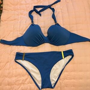 Victoria's Secret Blue Halter Underwire Bikini